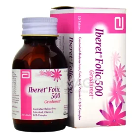 Iberet Folic-500 Gradumet Tablets (1 Bottle = 30 Tablets)