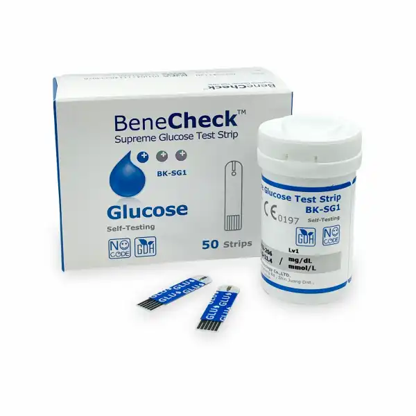 BeneCheck Glucose Test Strips (Box = 50 Strips)