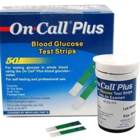 On Call Plus Blood Glucometer Test Strips (Box = 50 Test Strips)