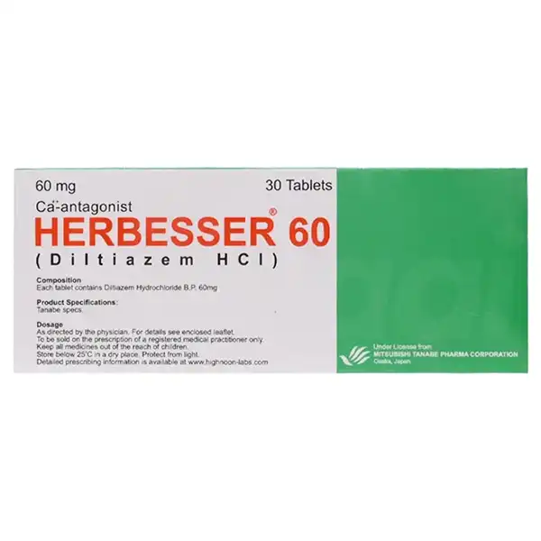 Herbesser Tablets 60mg (1 Strip = 10 Tablets)